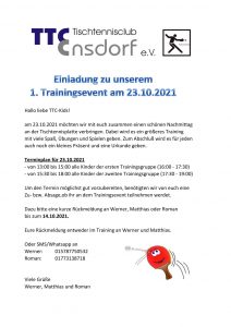 Read more about the article 1. Trainingsevent am 23.10.2021